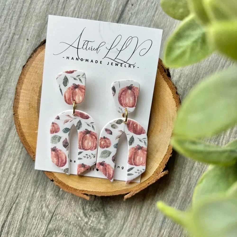 2/$30 Handmade Earrings “Pumpkin Patch” Collection